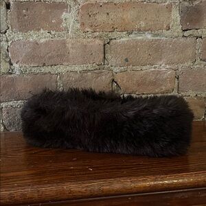 Faux Fur Headband in Dark Brown